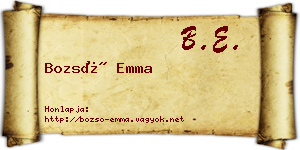 Bozsó Emma névjegykártya