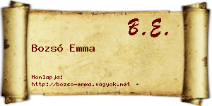 Bozsó Emma névjegykártya